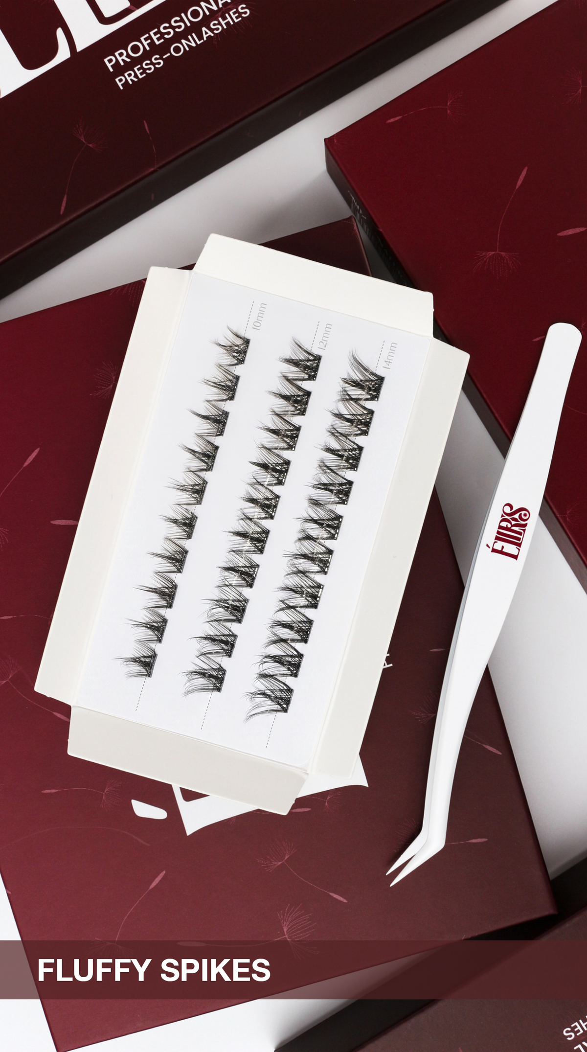 Fluffy Spikes press-on lashes, close-up product photo