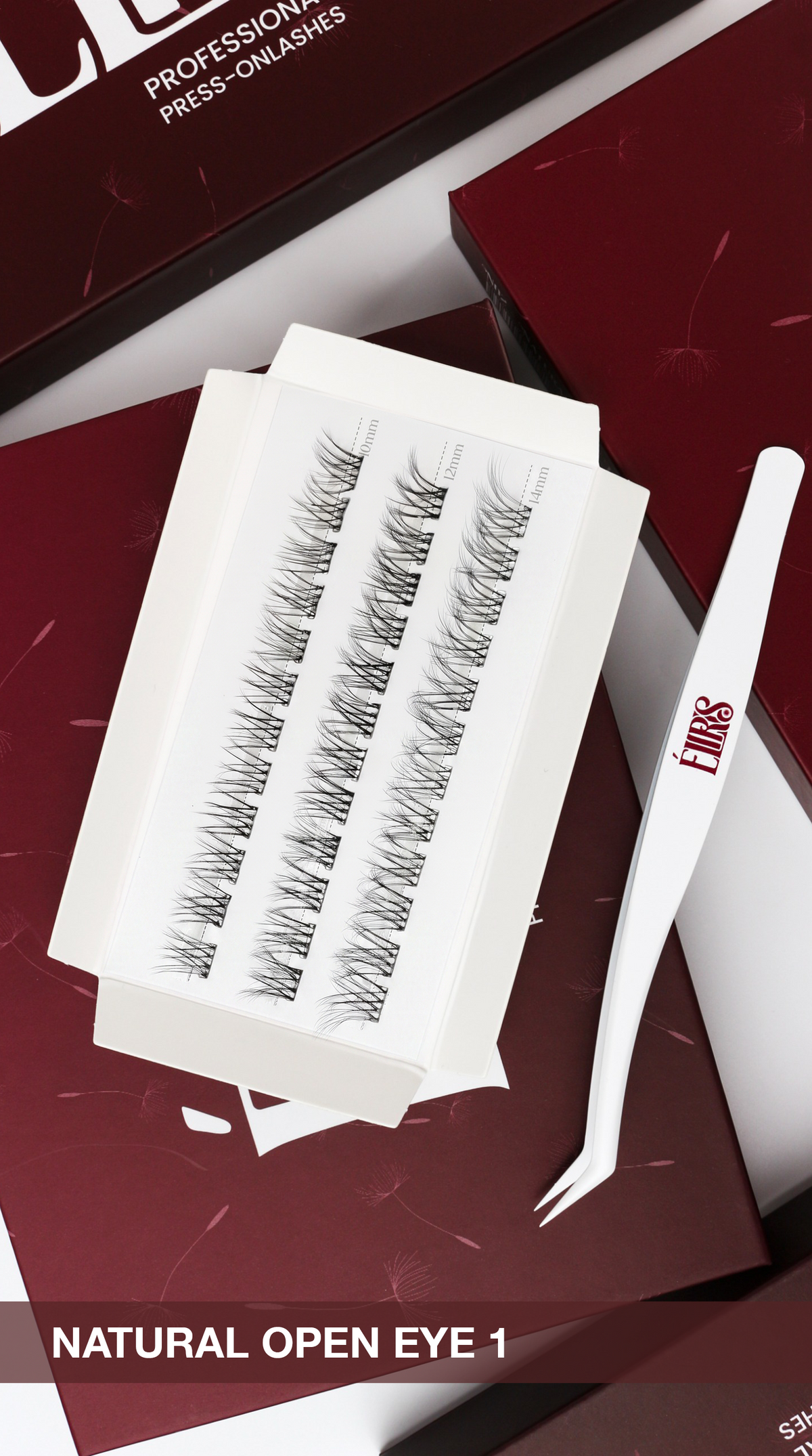 Natural Open Eye 1 press-on lashes, close-up product photo