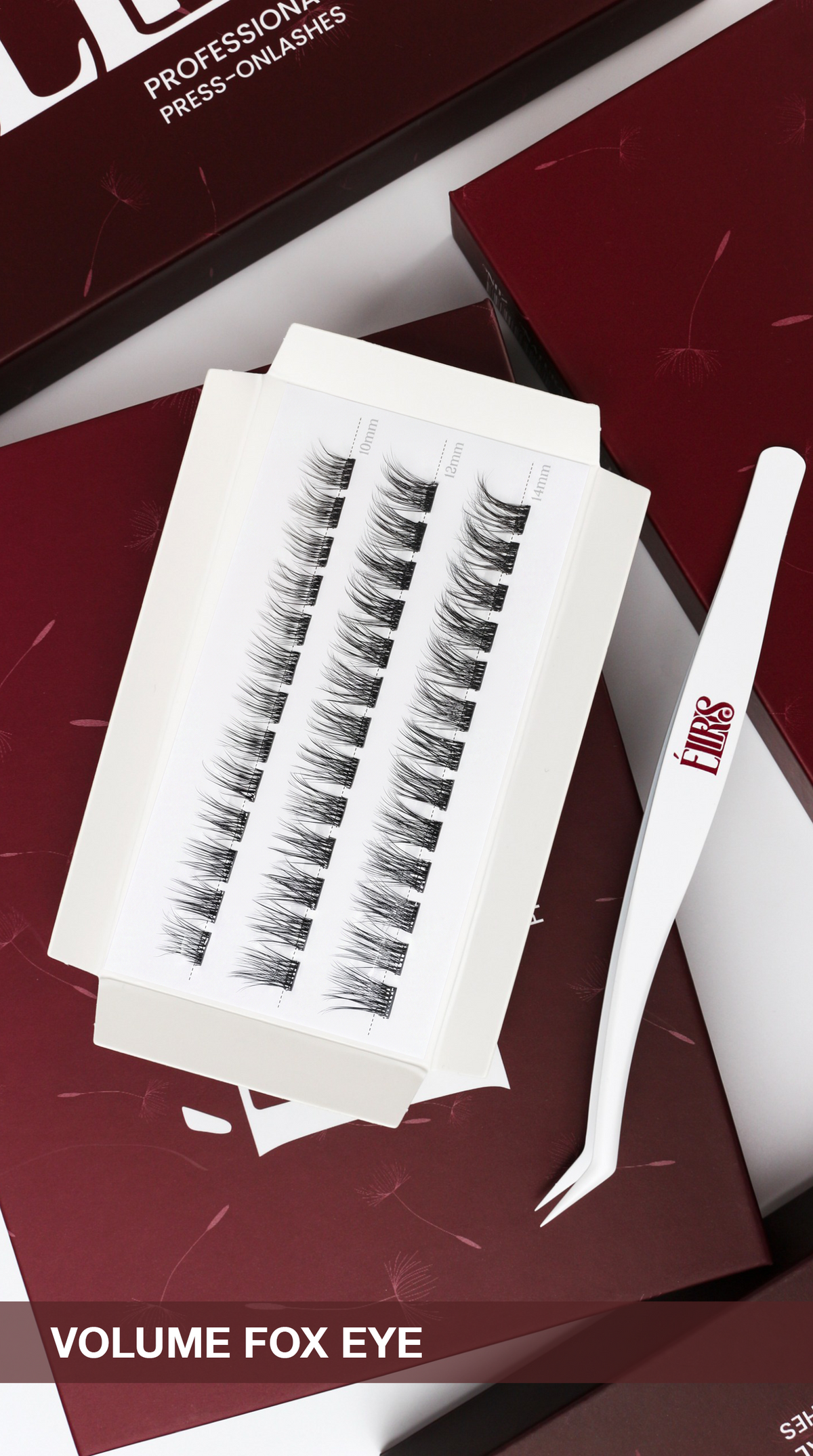 Volume Fox Eye press-on lashes, close-up product photo